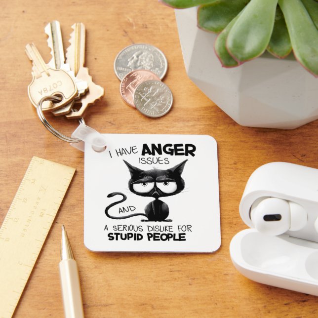 Llavero I Have Anger Issues Funny Cat Lover Gift  (Escritorio )