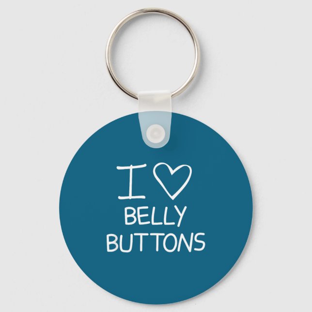 Llavero I Heart Belly Buttons, Funny, Jokes, Sarcastic Say (Anverso)