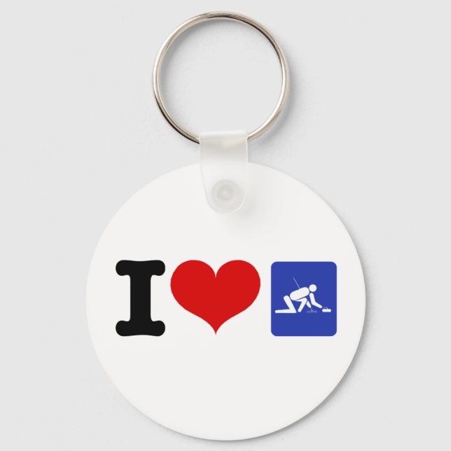 Llavero I Heart Curling (Anverso)