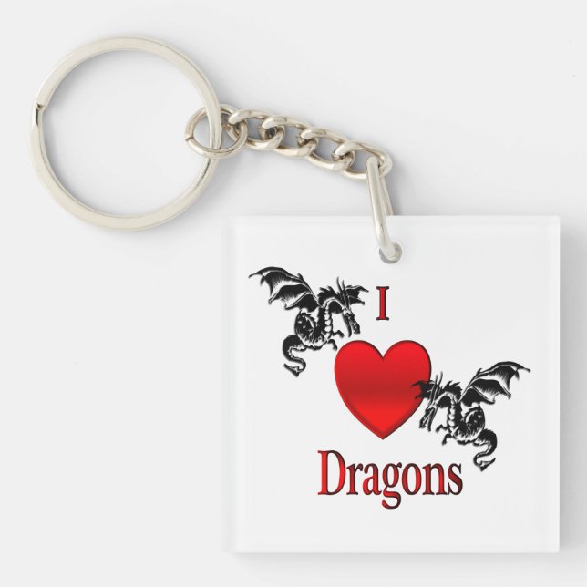 Llavero I Heart Dragons (Frente)