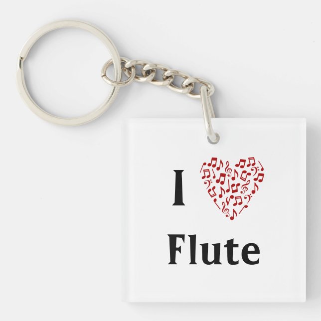 Llavero I Heart Flute - Instrumento de música (Frente)