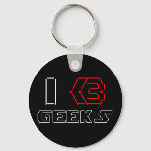 Llavero I Heart Geeks ASCII ART