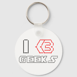 Llavero I Heart Geeks ASCII ART