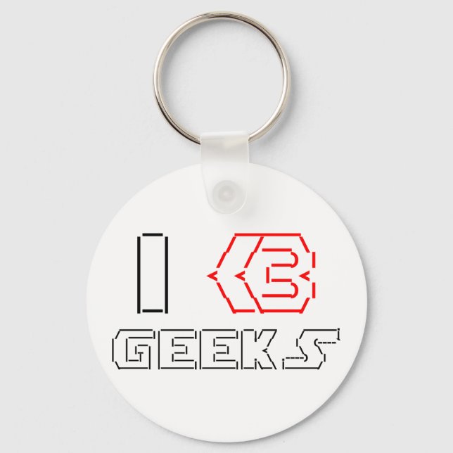 Llavero I Heart Geeks ASCII ART (Anverso)