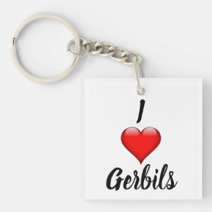 Llavero I Heart Gerbils Keychain