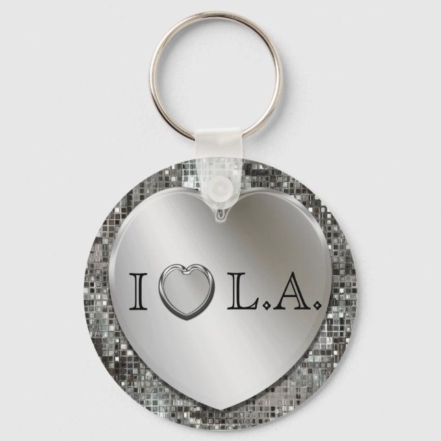 Llavero I Heart L.A. Silver Heart Keychain (Anverso)