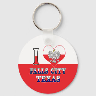 Llavero I Heart Love Falls City Texas