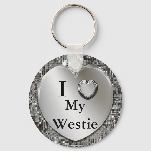 Llavero I Heart (Love) My Westie Keychain (Anverso)
