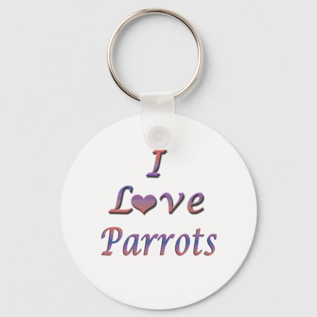 Llavero I Heart (Love) Parrots (Anverso)