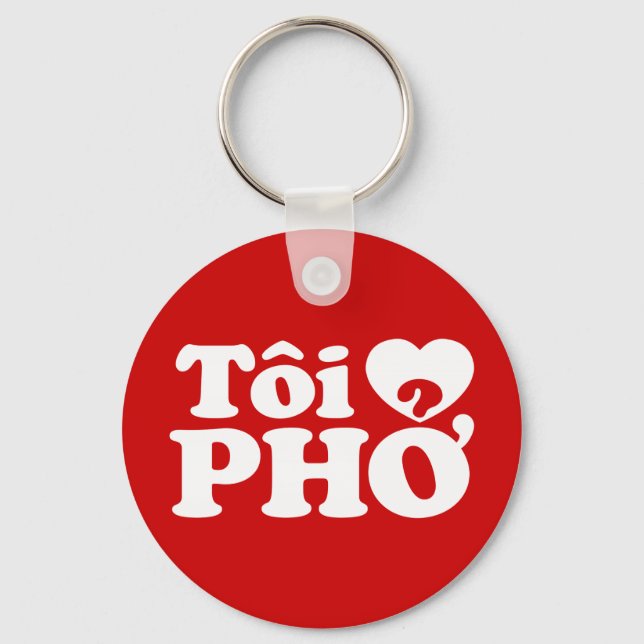 Llavero I Heart (Love) Pho (Tôi + PHỞ) Idioma Vietnamita (Anverso)