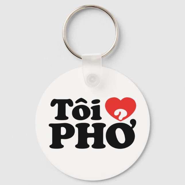 Llavero I Heart (Love) Pho (Tôi + PHỞ) Idioma Vietnamita (Anverso)