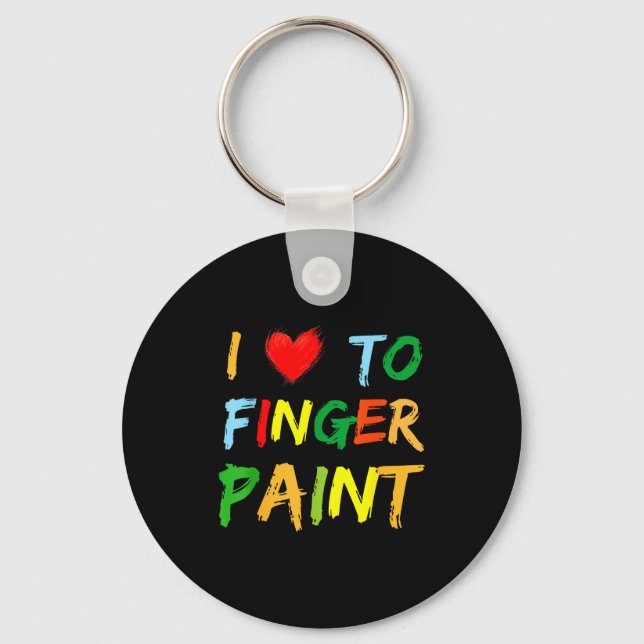 Llavero I Heart Love To Finger Paint I'm Paint Cute Couple (Anverso)