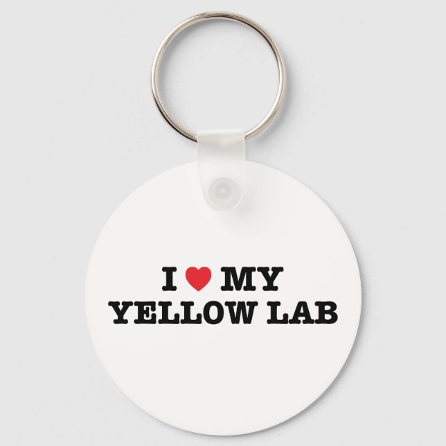 Llavero I Heart My Yellow Lab Keychain (Anverso)