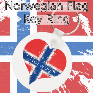 Llavero I Heart Noruega Bandera