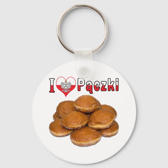 Llavero I Heart Paczki comida polaca (Anverso)