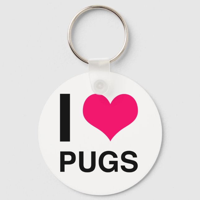 Llavero I Heart Pugs (Anverso)