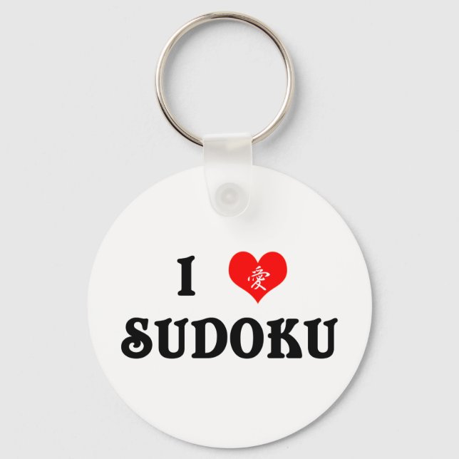 Llavero I Heart Sudoku White Keychain (Anverso)