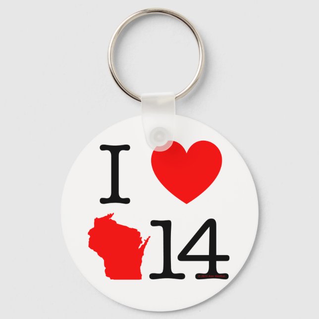 Llavero I Heart Wisconsin 14 (Anverso)