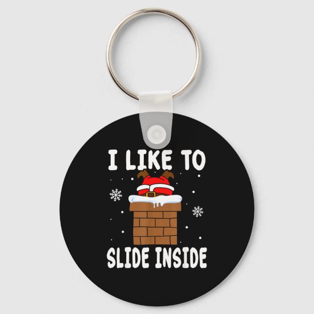 Llavero I Like To Slide Inside Funny Xmas Couple  (Anverso)