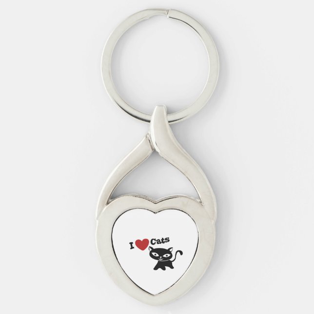 Llavero I love cats (Anverso)