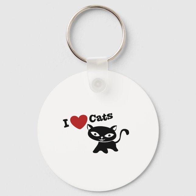 Llavero I love cats (Anverso)
