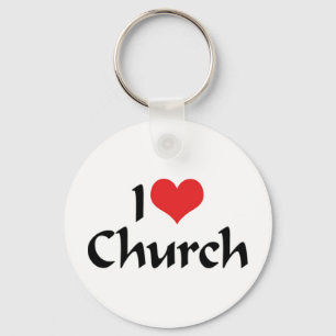 Llavero I Love Church Keychain