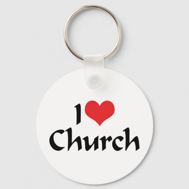 Llavero I Love Church Keychain (Anverso)
