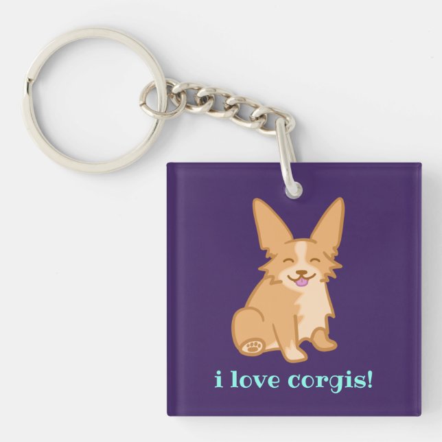 Llavero "I Love Corgis" Corgi (Frente)