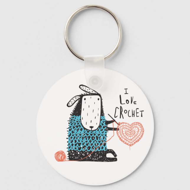 Llavero I Love Crochet Keychain (Anverso)