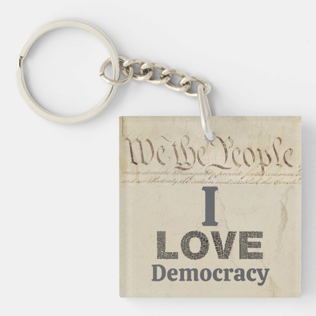 Llavero I Love Democracy Keychain (Frente)