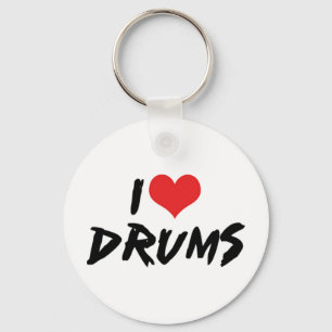 Llavero I Love Drums Keychain