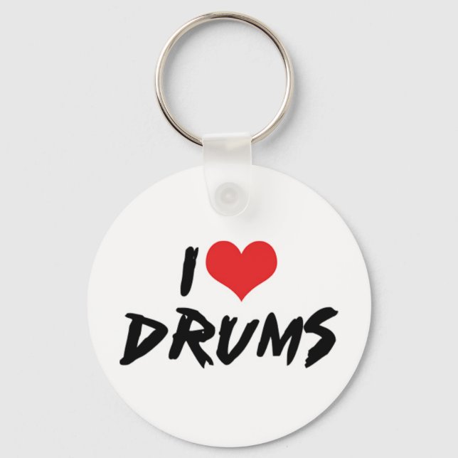 Llavero I Love Drums Keychain (Anverso)