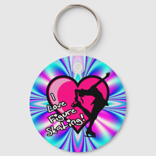Llavero I Love Figure Skating Key Chains - Blue & Pink