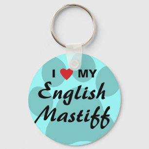 Llavero I Love (Heart) My English Mastiff Pawprint