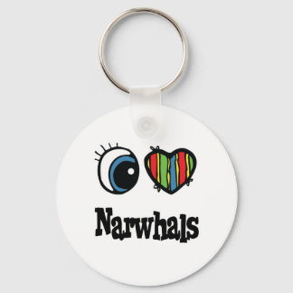 Llavero I Love (Heart Narwhals)