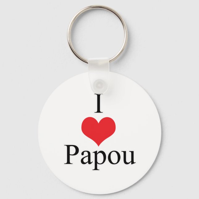 Llavero I Love (Heart) Papou (Anverso)