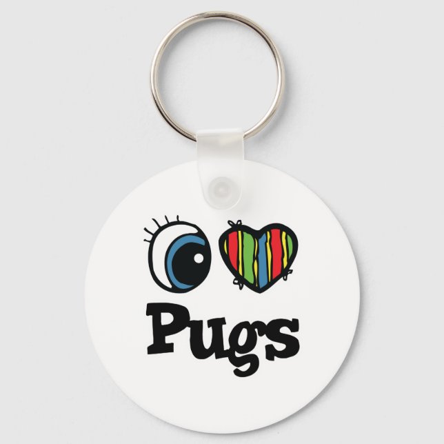 Llavero I Love (Heart Pugs) (Anverso)