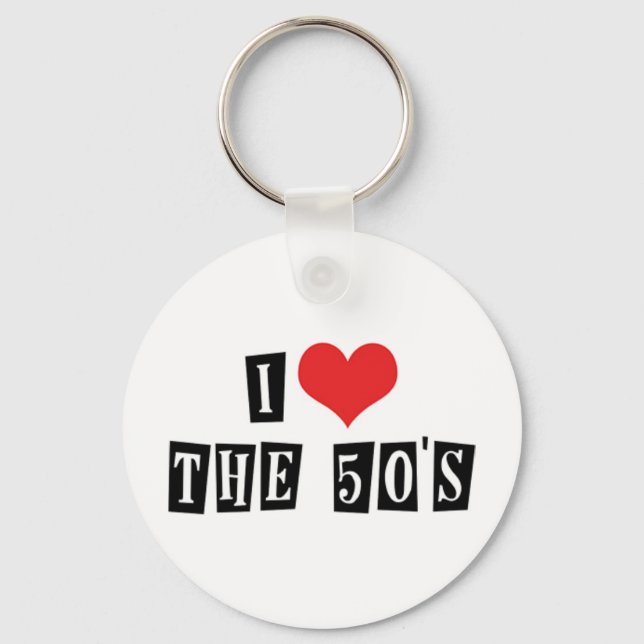 Llavero I Love Heart The 50's - Retro 1950's Music Lover (Anverso)