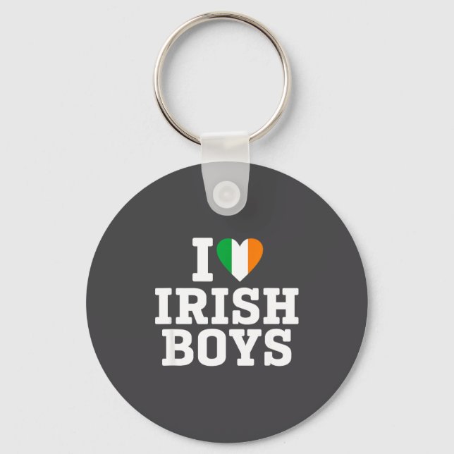 Llavero I Love Irish Boys Ireland Flag Heart St Patricks D (Anverso)