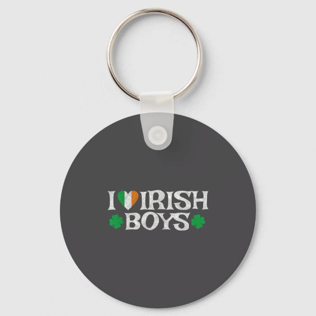 Llavero I Love Irish Boys Lucky Shamrock Heart Ireland Fla (Anverso)