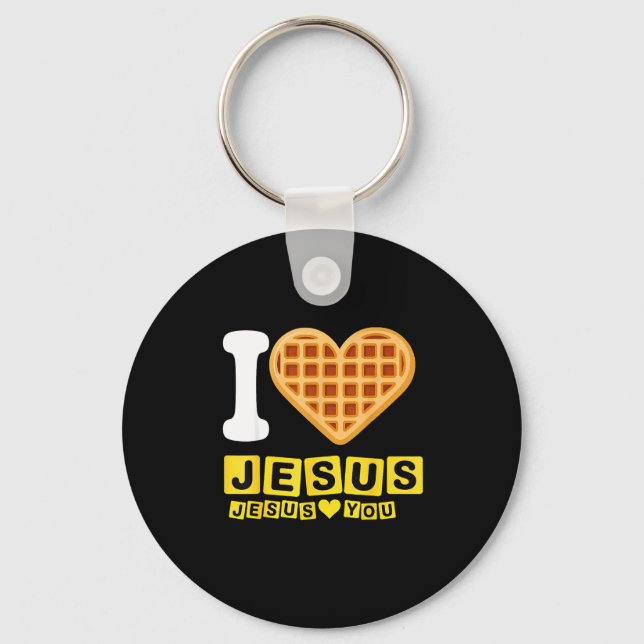 Llavero I Love Jesus Waffle Heart  (Anverso)
