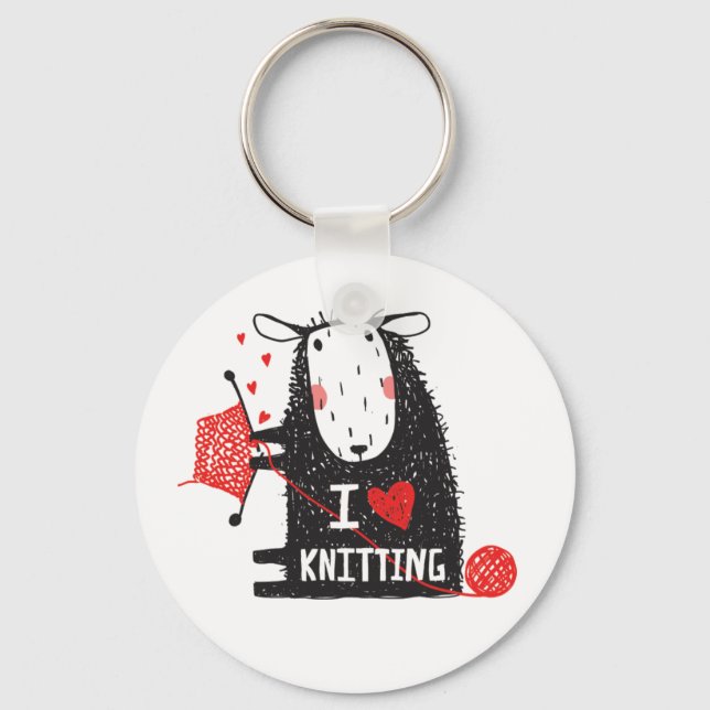 Llavero I Love Knitting Keychain (Anverso)