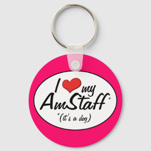 Llavero I Love My AmStaff (It's a Dog)