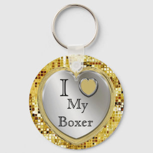Llavero I Love My Boxer Or ? Heart Keychain