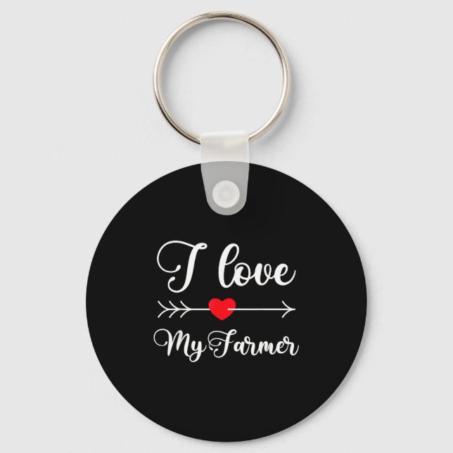 Llavero I Love My Farmer Quote Farmer's Wife Girlfriend Hu (Anverso)