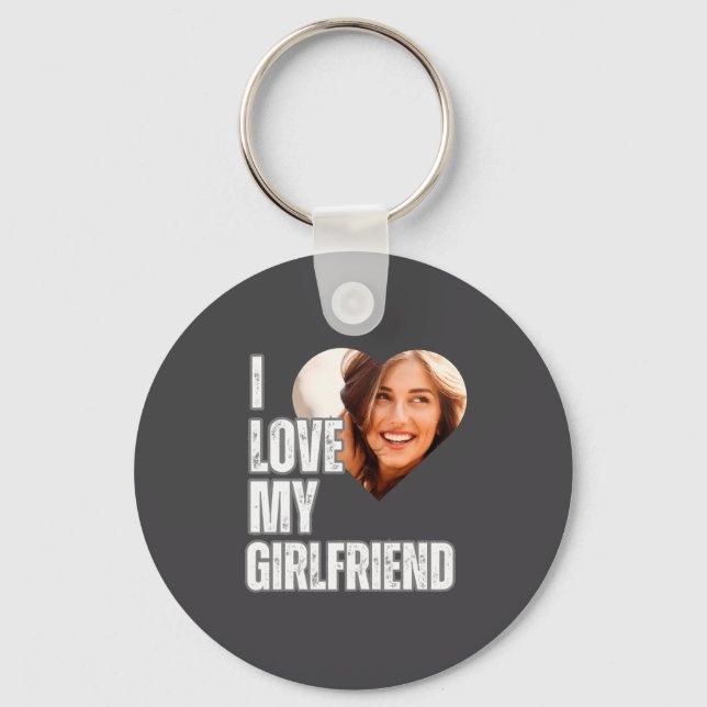 Llavero I Love My Girlfriend Heart Photo Boyfriend Gift  (Anverso)