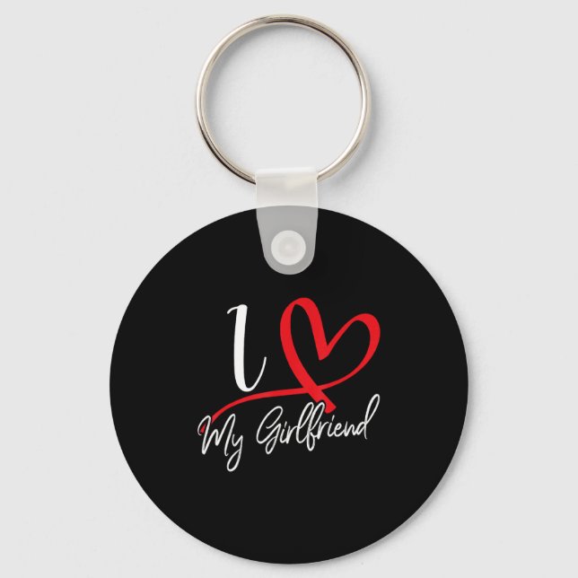Llavero I Love My Girlfriend Red Heart Couples Valentines  (Anverso)