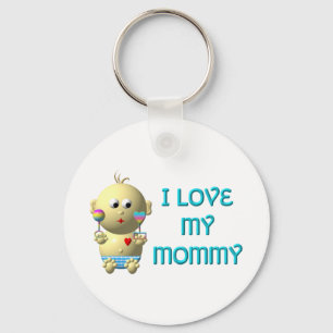 Llavero I love my mommy Bouncing Baby with Heart & Rattles