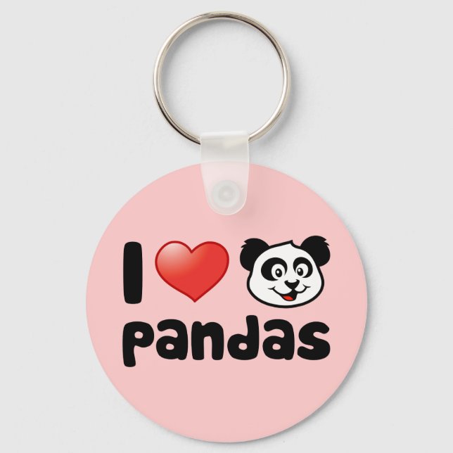 Llavero I Love Pandas (Anverso)