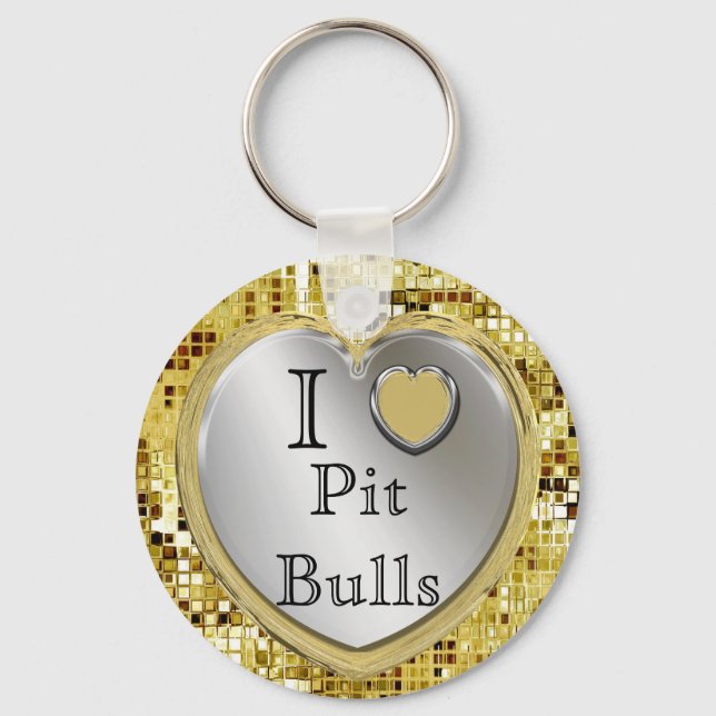 Llavero I Love Pit Bulls Or ? Heart Keychain (Anverso)